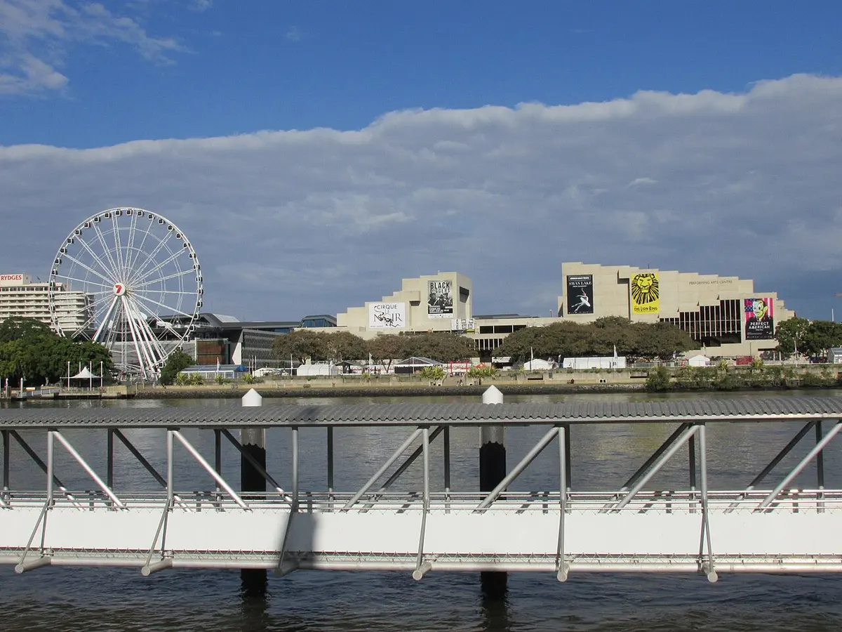 The Queensland Cultural Centre buildings seen across the river