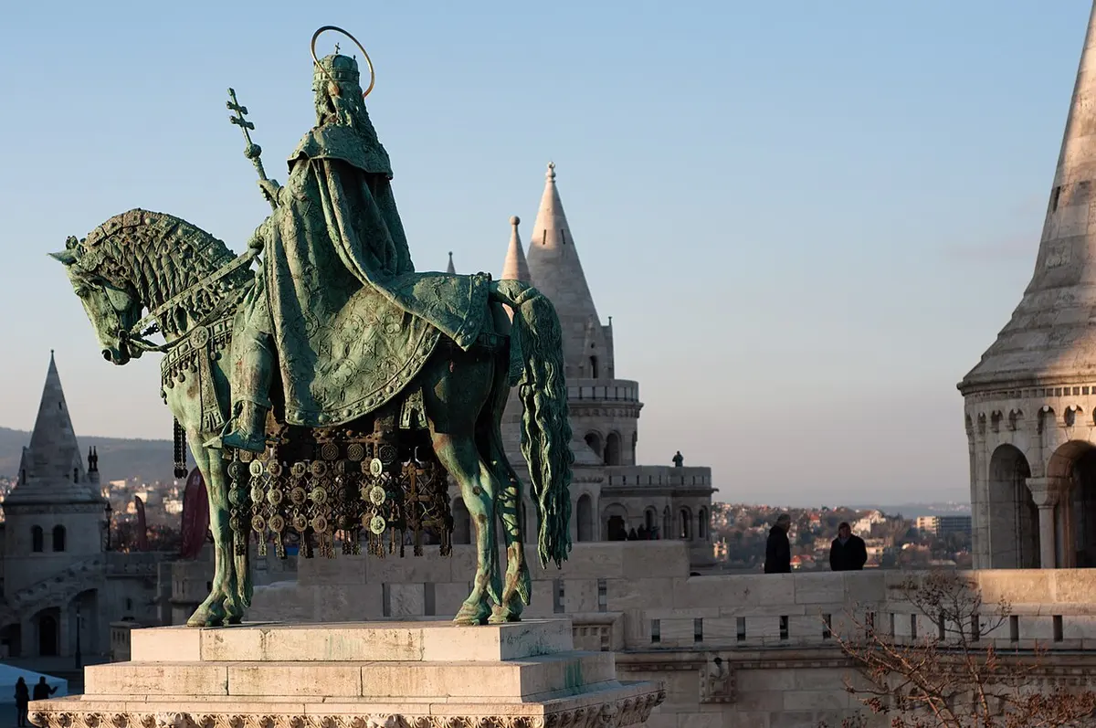 The white stone towers and arcades of Fisherman's Bastion