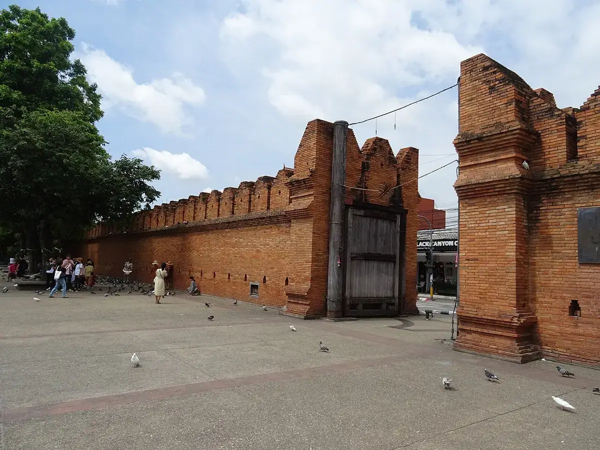 The red-brick Tha Phae Gate on the east side of Chiang Mai's Old City