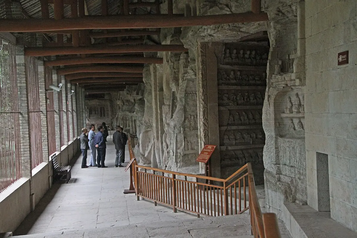 Buddhist carvings in the cliff at Beishan, Dazu.