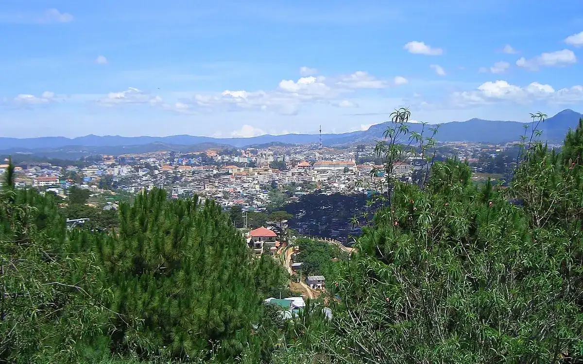 A view of Da Lat among hills and forest