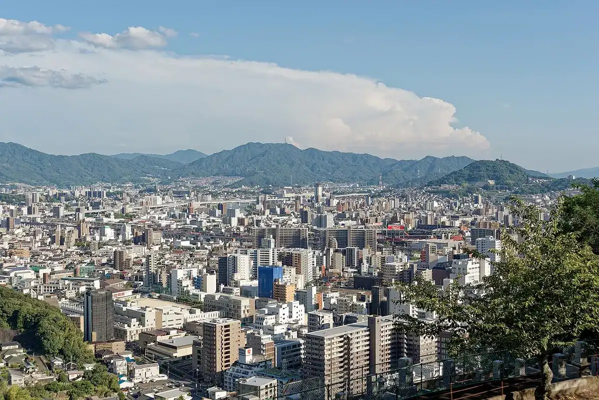 The city of Hiroshima seen from Mount Futaba.
