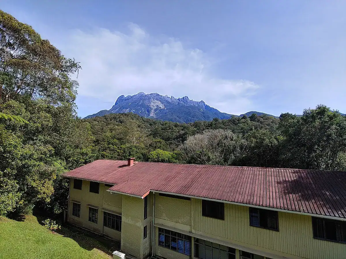 Mount Kinabalu seen from near the Kinabalu Park headquarters