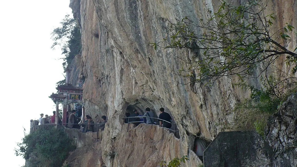 The Dragon Gate carved into the cliff of the Western Hills, Kunming.