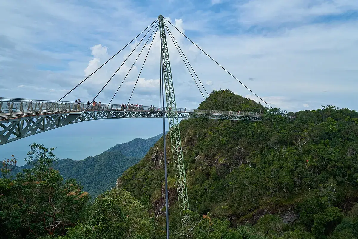The curved Langkawi Sky Bridge above the forest