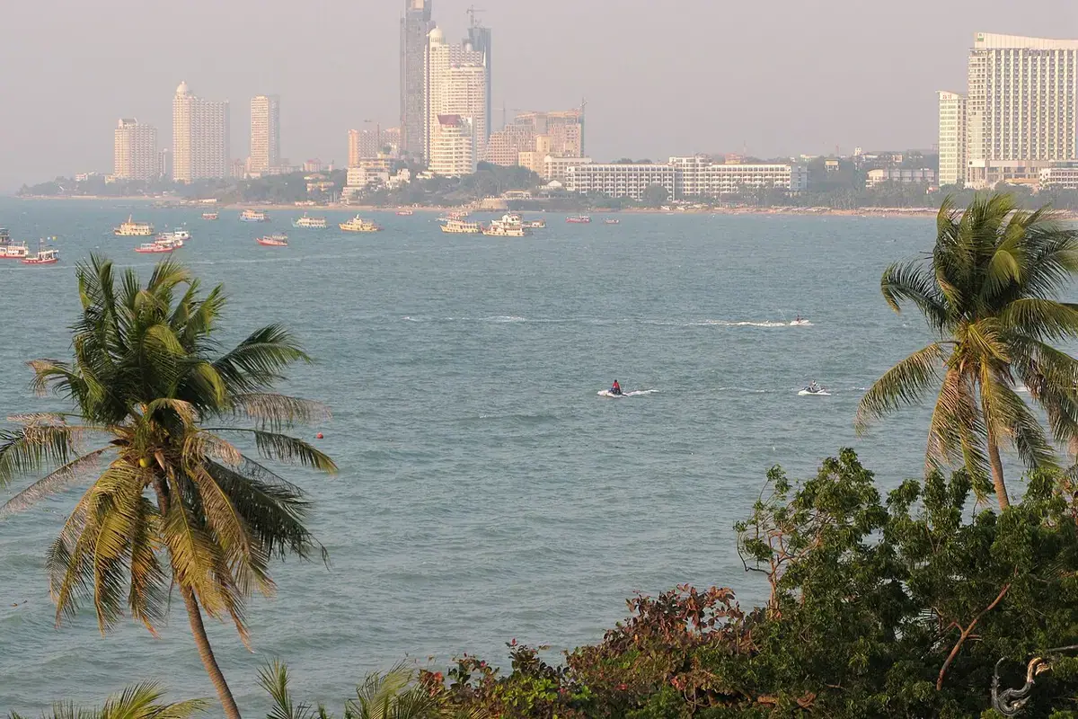 Pattaya Bay and the seaside city seen from above