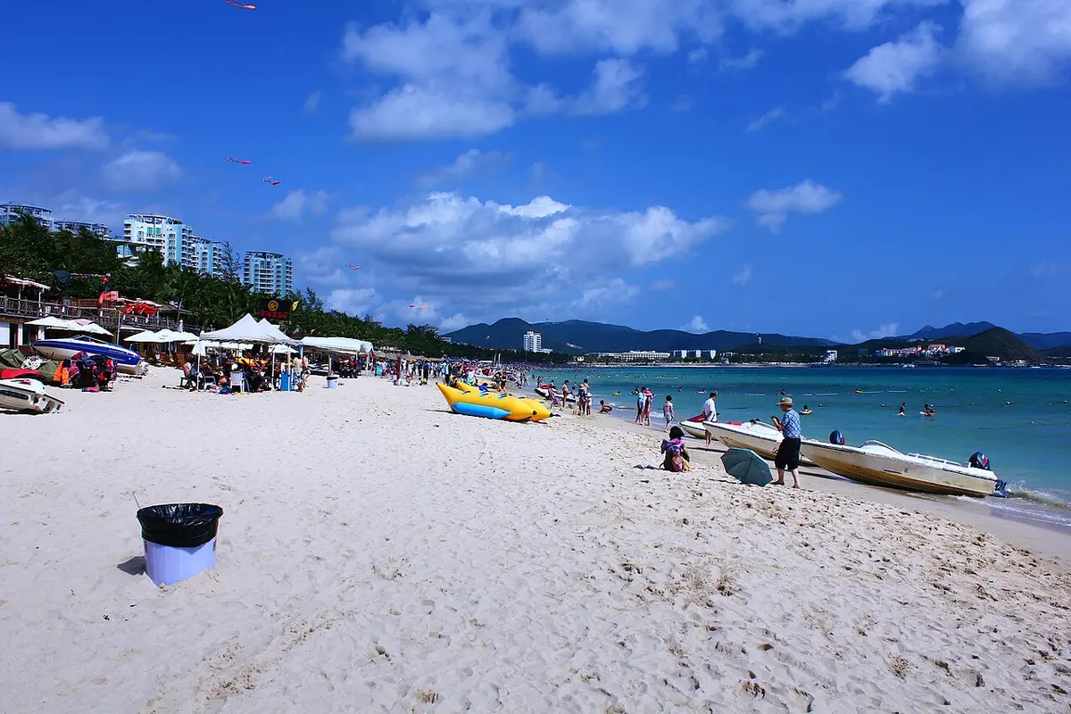 The beach and sea at Dadonghai in Sanya