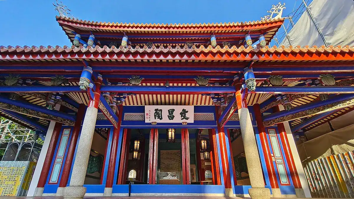 Wenchang Pavilion at Chihkan Tower with its layered red-tiled roofs