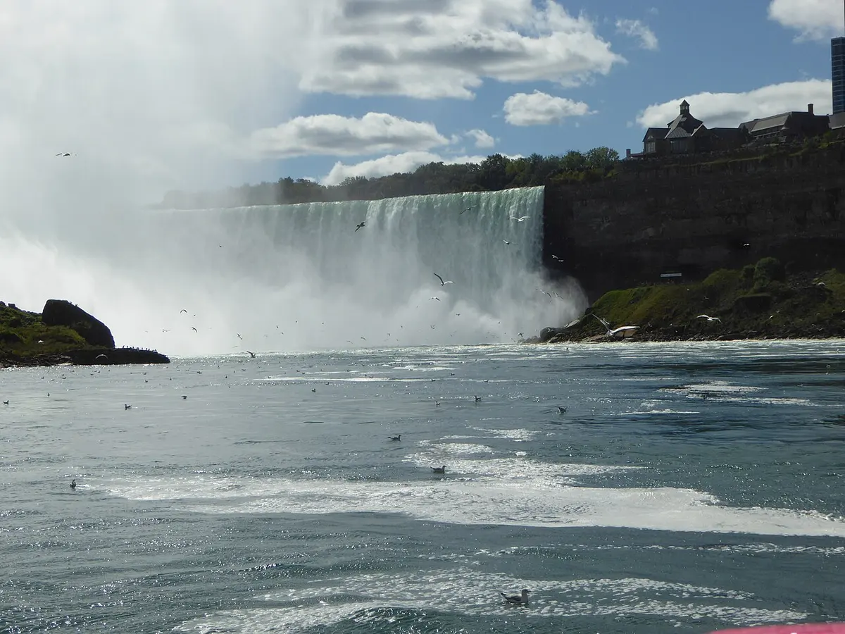 Mist rising from the Canadian Horseshoe Falls at Niagara