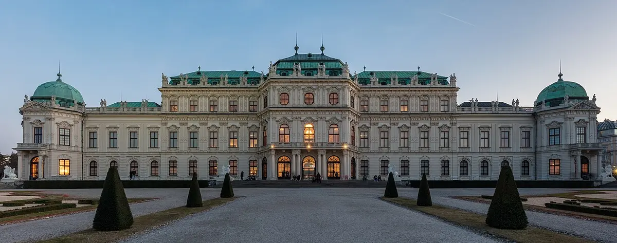 The Upper Belvedere seen from the garden side at dusk