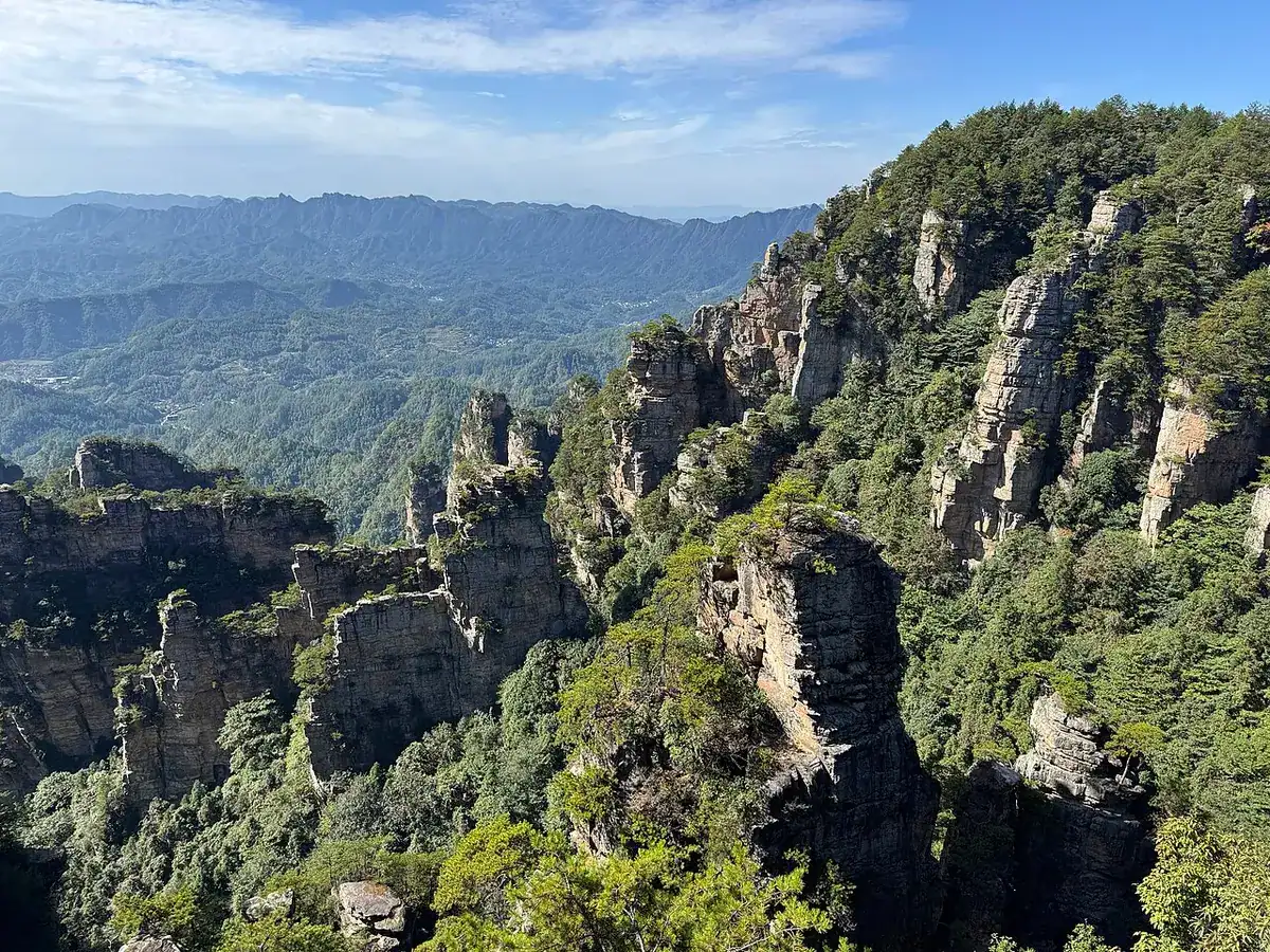 Sheer sandstone pillars at Yuanjiajie