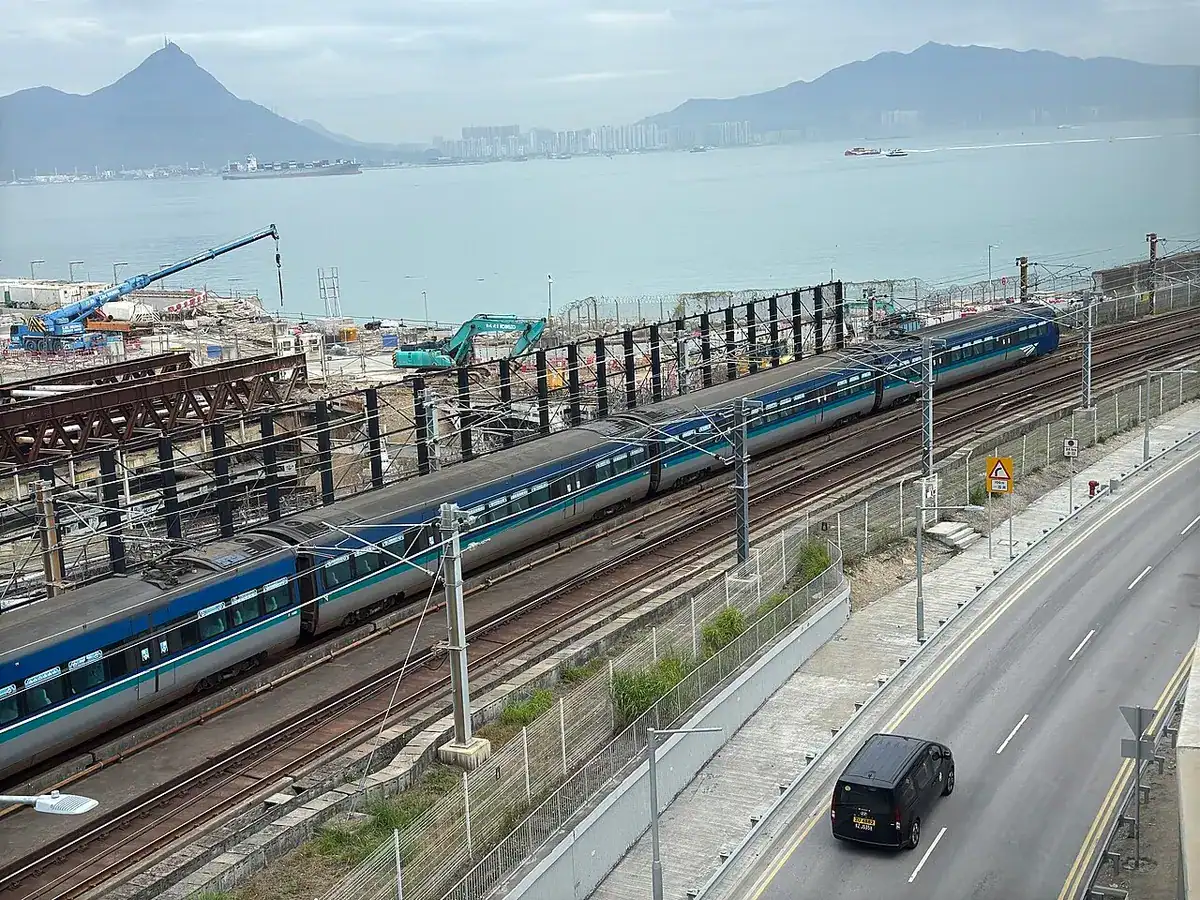 MTR Airport Express train running on Lantau Island