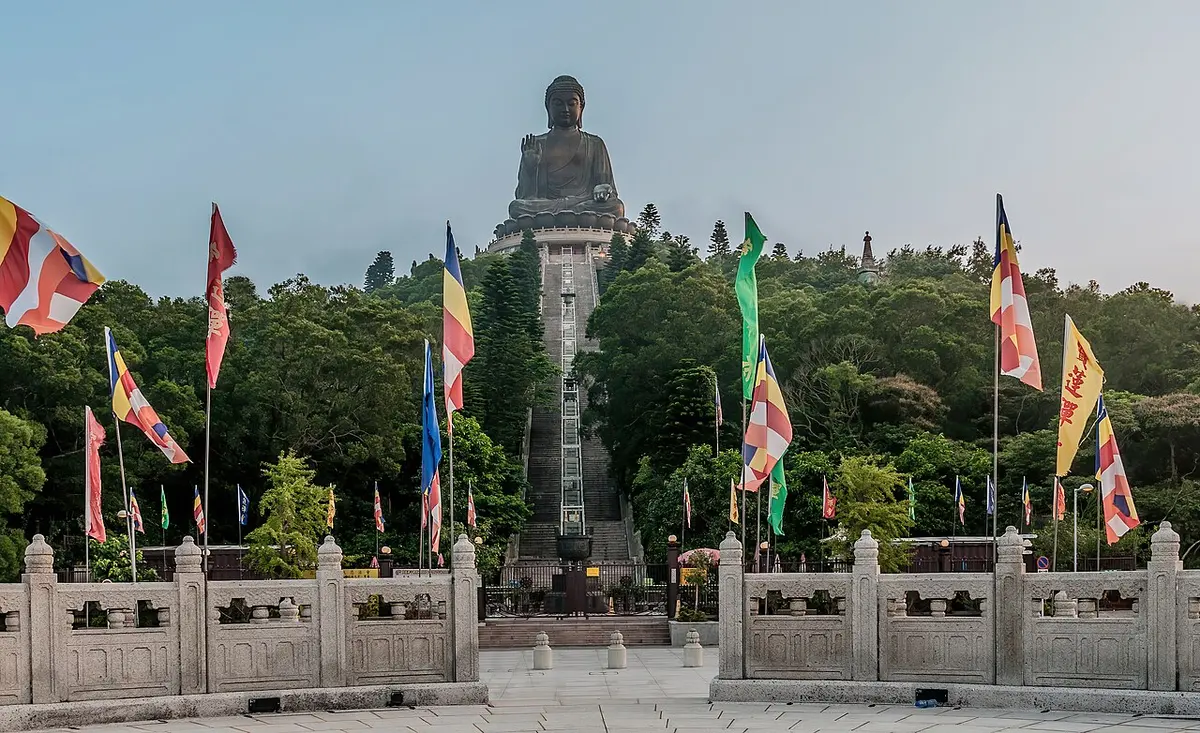 The giant bronze Tian Tan Buddha at Ngong Ping on Lantau.